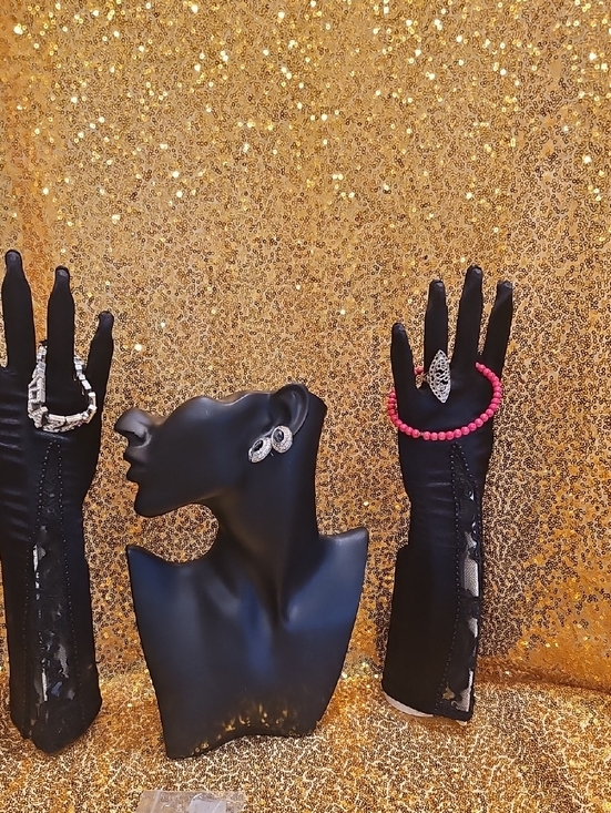 Jewelry - Pizazz Lady Charm Pink And Silver And Black Jewelry Set